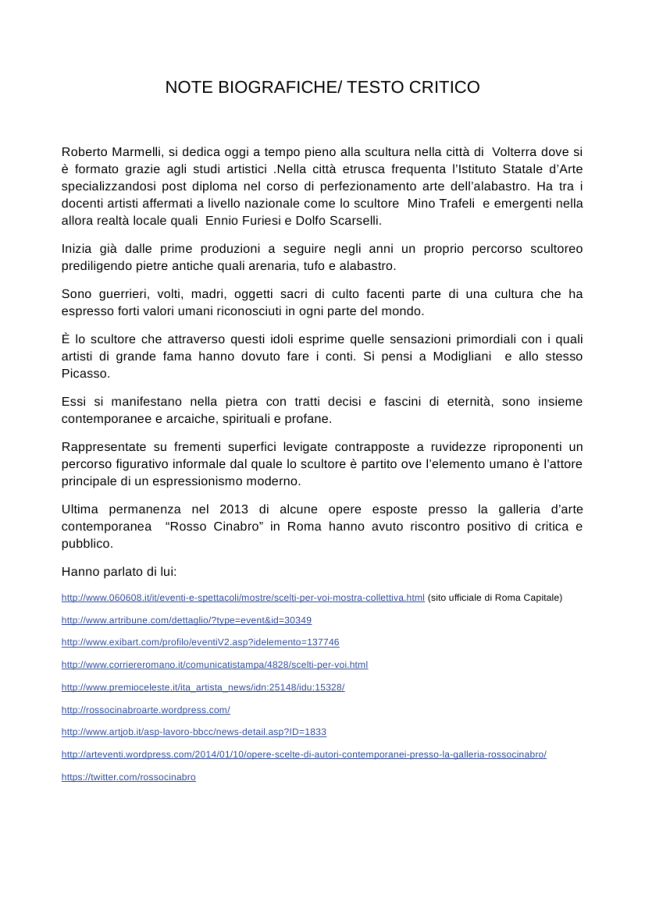 Commento critico alle foto